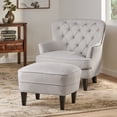 thumbnail image 2 of YYAo Modern Accent Chairs with Ottoman,Comfy Light Gray Armchair for Bedroom,Living Room Upholstered Sofa Chair Reading Chair for Small Spaces, 2 of 14