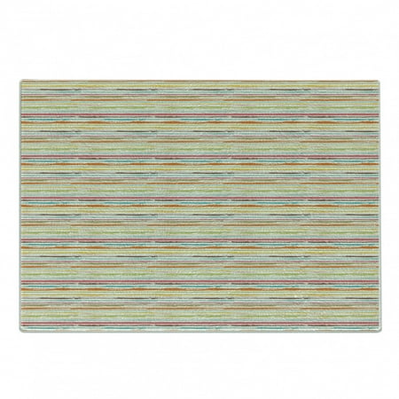 

Colorful Cutting Board Pattern with Horizontal Stripes and Weathered Grunge Effect in Hand Drawn Style Decorative Tempered Glass Cutting and Serving Board in 3 Sizes by Ambesonne