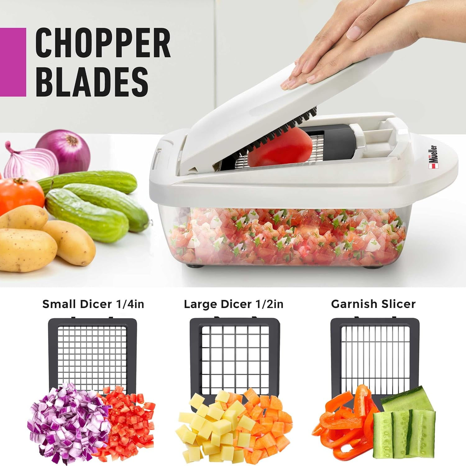 Mueller Austria Pro-Series 8 Blade Food Processor, Onion Mincer