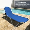 thumbnail image 2 of EasyGo Product Chaise Lounger – Aluminum Sun Lounge Chair – Adjustable Outdoor Patio Beach Porch Swing Pool-Five-Position Recliner-Lightweight All Weather, 2 Pack Blue, 2 of 6