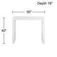 thumbnail image 6 of Studio 55D Jessa Modern Minimalist Gloss White Rectangular Bar Table 50" x 18" for Living Room Kitchen Bedroom Bedside Entryway House Office Bathroom, 6 of 6