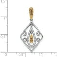 thumbnail image 4 of 14K White Gold With Yellow Rhodium, And Champagne Diamond Slide Made In India pm5170-016-wa, 4 of 5