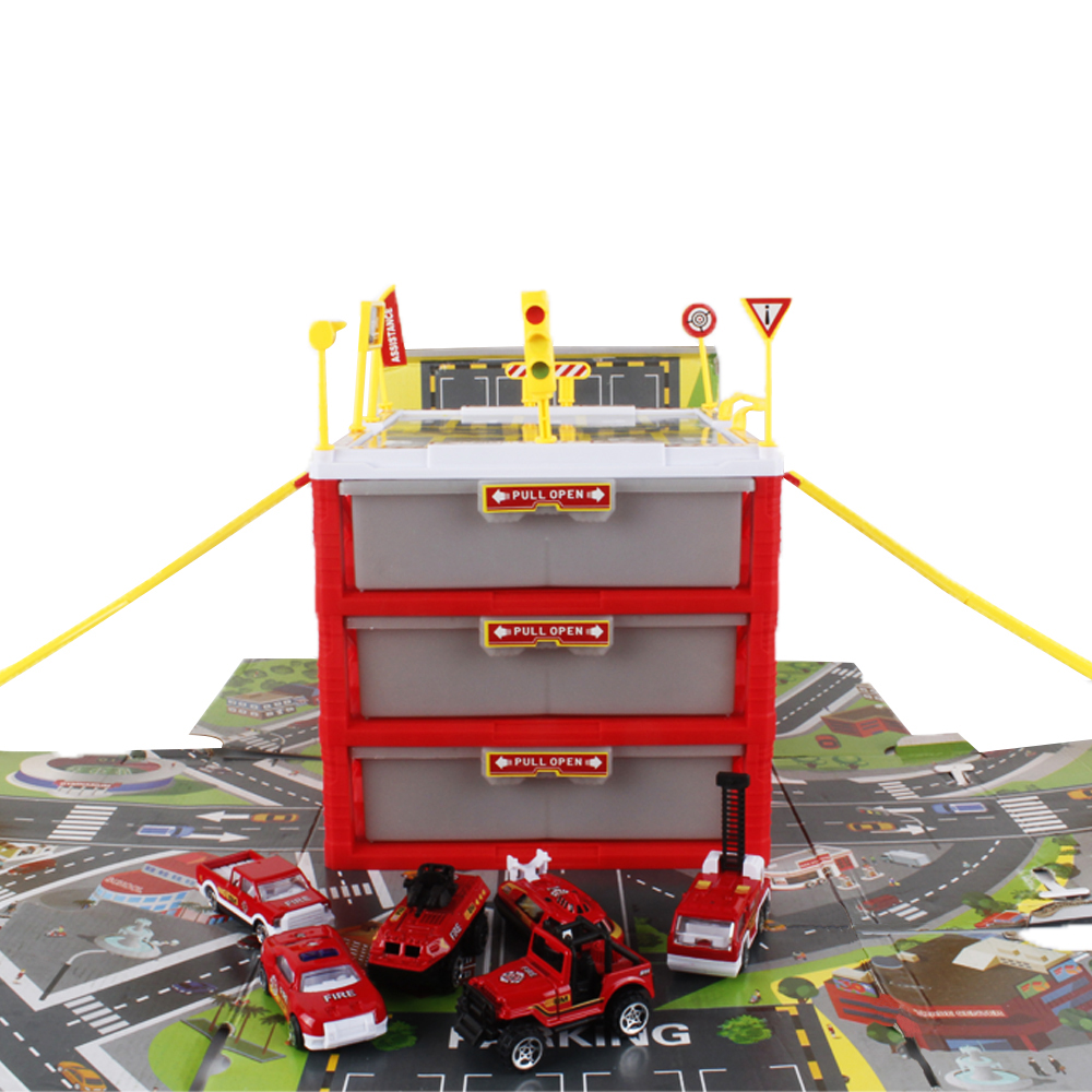 Buy Hanmun Car Garage Playset Parking Lot for Toddlers, Matchbox Cars