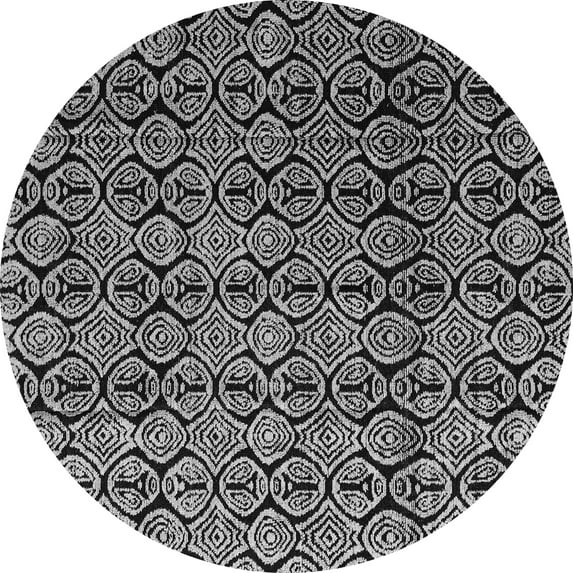 Ahgly Company Indoor Round Abstract Gray Modern Area Rugs, 8' Round