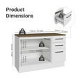 thumbnail image 2 of Madesa Hazel Kitchen Armoire de Base de Buffet de Rangement avec Pieds Réglables Portes en Dalle de Bois d'Ingénierie de 47 Pouces Fini Peint Montage au Sol Base Amovible - Blanc, 2 of 7
