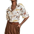 thumbnail image 5 of SweatyRocks Women's Short Sleeve Cute Print Button Down Shirt Tops, 5 of 11