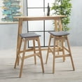 thumbnail image 2 of GDF Studio Elise Mid Century Modern Upholstered Wood 3 Piece Bar Set, Dark Gray and Oak, 2 of 14