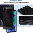thumbnail image 3 of Étui Compatible avec Huawei P30 Pro, Étui de Téléphone Ajustée avec Absorption des Chocs, Étui de Protection en Fibre de Carbone TPU Caoutchouc, Noir, 3 of 4