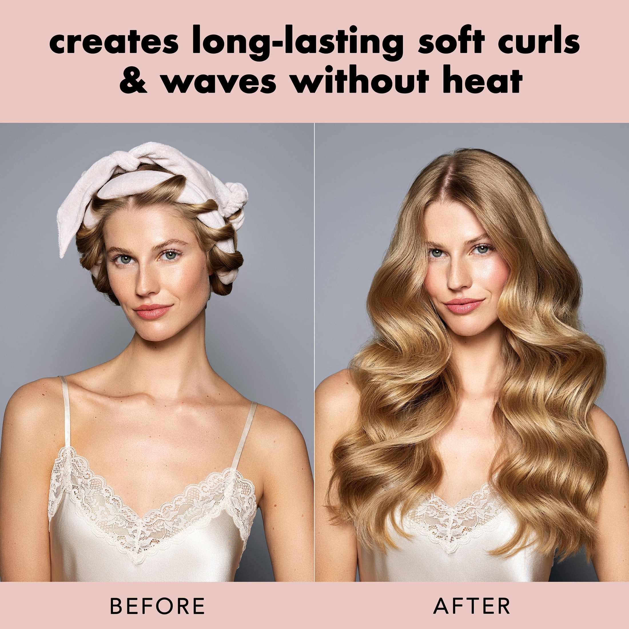 The Hair Edit Heatless Soft Ribbon Curl Set, Pink