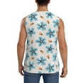 thumbnail image 4 of Balery Flower Leaves Men's Sleeveless Muscle Shirts Workout Tank Top, Moisture Wicking, Odor Protection-, 4 of 8