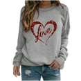thumbnail image 3 of VKOYWKM Women's Heart Print Shirts Valentine's Day T-Shirts Long Sleeve Crew Neck Loose Fit Valentine Tops Romantic Holiday Pullover, 3 of 4