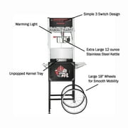 Top Star Popcorn Machine with Cart- Commercial Quality 12-Ounce Kettle Popper with Warming Deck- Makes 4.5 Gallons by Great Northern Popcorn (Black)
