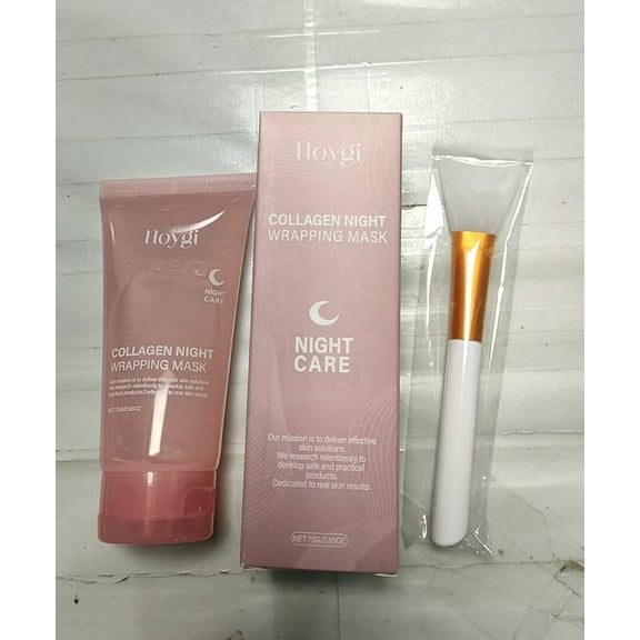 2pc Collagen Overnight Wrapping Mask Peel Off Collagen Face Mask, Hydrates & Firming Korean Overnight Collagen Facial Hydrogel Masks For Glass Skin