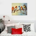 Creowell Abstract Birds Wall Art Singing Birds Oil Painting Canvas Print Artwork Chubby Birds