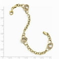 thumbnail image 2 of 10K Tri-Color Gold bracelet Fancy Textured 7.25 in 11 mm, 2 of 2