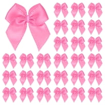 Uxcell 200-Pack Mini Craft Ribbon Bow 1x1 Inch Checkered Fabric Satin Medium Pink