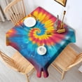 thumbnail image 2 of Colorful Rainbow Tie Dye Spiral Pattern Square Tablecloth,Waterproof Square Table Cover,Wipeable Spillproof Washable Table Cover for Home Kitchen Party Decor 42"X42"(107x107cm), 2 of 6