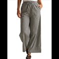 thumbnail image 3 of Pantalones Palazzo de Pierna para Mujer, Cintura Alta, con Cordón, Informales, Holgados, con Bolsillos, para Verano y Otoño. Negro M, 3 of 9