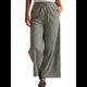 thumbnail image 3 of Pantalones Palazzo de Pierna para Mujer, Cintura Alta, con Cordón, Informales, Holgados, con Bolsillos, para Verano y Otoño. Negro XXL, 3 of 9