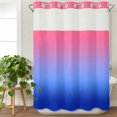 thumbnail image 3 of Pink Blue Ombre No Hook Shower Curtain Waterproof, Bathroom Curtains with Snap in Liners and See Through Top Window, Modern Abstract Art Aesthetics Hotel Style Bathtub Curtains Shower 60"Wx72"L, 3 of 8