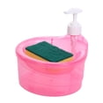 thumbnail image 4 of GROWTH TANK 2in1 Sink Dish Soap Dispenser and Scrubber Holder Set Automatic Liquid Dispenser Rose Red, 4 of 9
