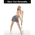 thumbnail image 4 of Women's Athletic Tennis Skorts with Ball Pockets Lightweight Active Quick Dry Running Golf Workout Sports Skirt Hemp Gray S, 4 of 8