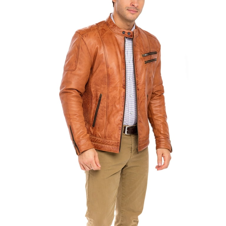 Fashion men's lambskin leather down jacket 100% polyester removable hooded  leather jacket