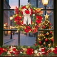 thumbnail image 5 of Senfot 6 Ft Pre-Lit Christmas Garland with Red & Gold Ball Ornaments, Battery Operated, Magnolia Flowers for Mantle, Front Door, Fireplace, Indoor/Outdoor Christmas Decor, 5 of 9