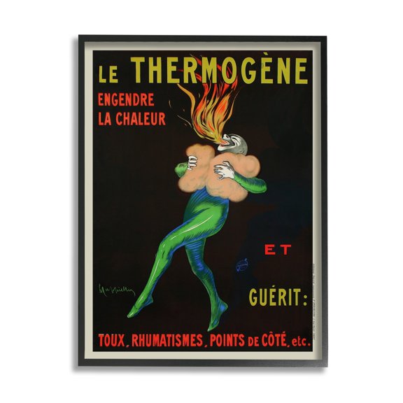 Stupell Industries Vintage Le Thermogene Poster Advertisement Sign , 11 x 14, Design by Leonetto Cappiello
