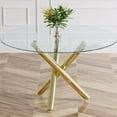 thumbnail image 6 of Sumdeal Modern 47" Round Glass Dining Table,Golden Leg, 6 of 6