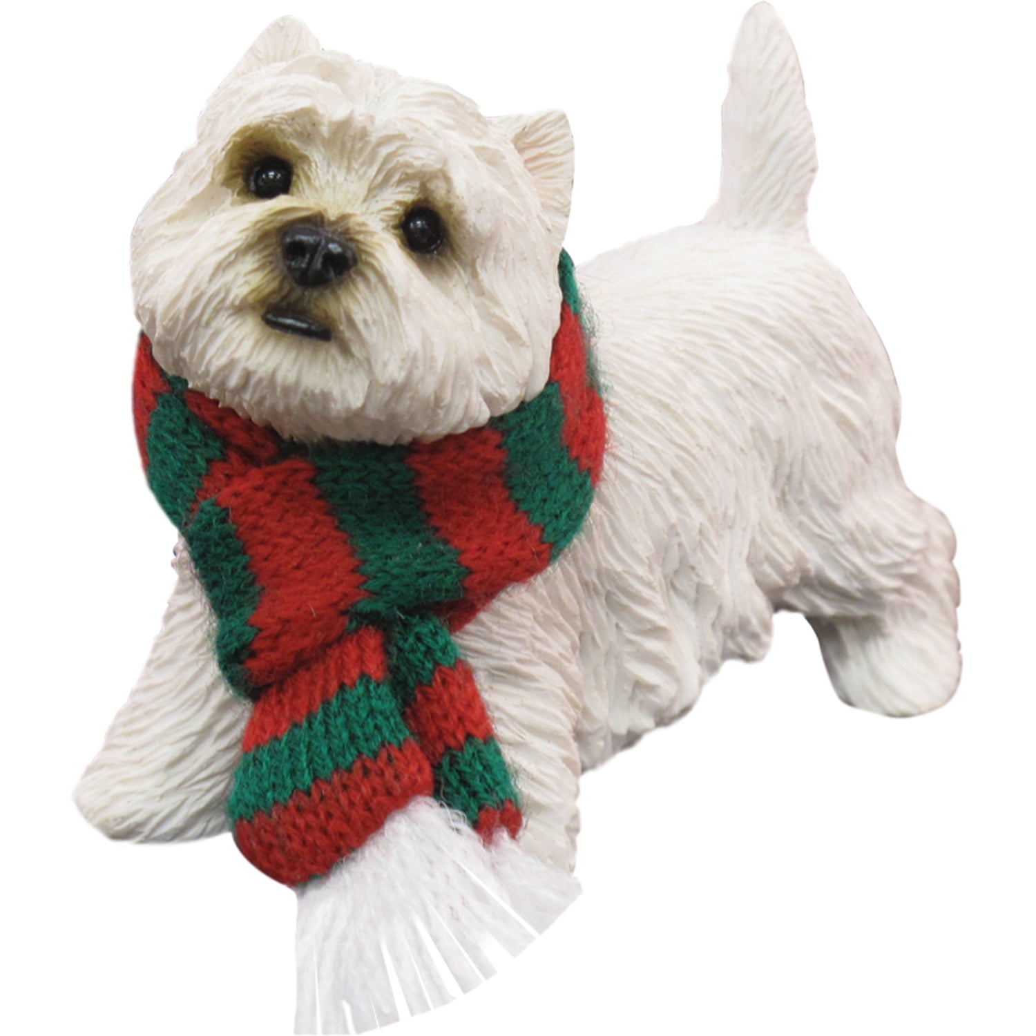 Dog Westie with Scarf Christmas Ornament Large 3 inch version