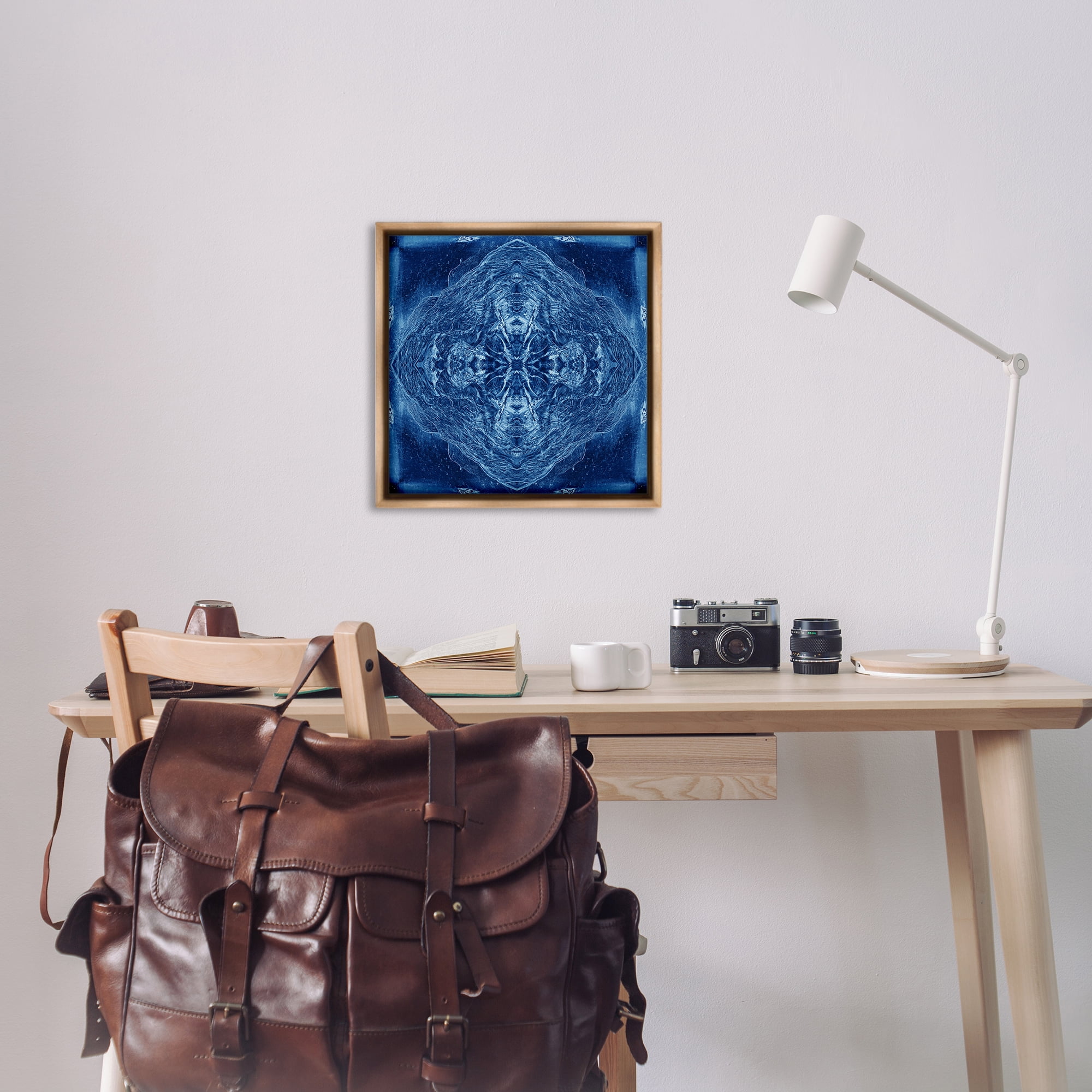 Stupell Industries Detailed Uniform Pattern Abstract Painting Brown Floater Framed Canvas Art Print Wall Art, 25 x 25