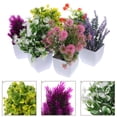 thumbnail image 4 of 6 piezas de flores artificiales en maceta: plantas falsas en macetas de plástico realistas con jarrón, decoración de vegetación artificial para el hogar, la oficina y el jardín., 4 of 6