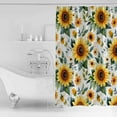 thumbnail image 2 of Rustic Sunflower Shower Curtain, 48" x 72", Floral Leaf Farmhouse Waterproof Bathroom Curtain Washable Shower Curtain Set with 12 Hooks, 2 of 6