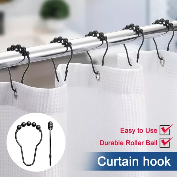 Shower Curtain Rings, 12 Pack, Shower Curtain Hooks, Shower Rings, Shower Curta
