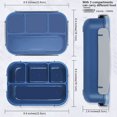 thumbnail image 2 of Lonchera para adultos/niños, lonchera Bento de 4 compartimentos de 1300 ml, con accesorios,Compartimento crisper box lunch box para ensalada de frutas(azul) XianweiShao 1327537062349, 2 of 4