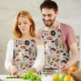 thumbnail image 3 of Brown Mushroom Line Light Pattern Apron-Garden Aprons for Women with Pockets-Cotton Linen Waterproof Kitchen Cooking Gardening Aprons Adjustable for Kitchen,Cooking,BBQ and Salon 33x27 Inch, 3 of 7