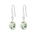 thumbnail image 3 of Gem Stone King 12 ctw 925 Sterling Silver Green Prasiolite Cushion Checkerboard Dangle Earrings, 3 of 5