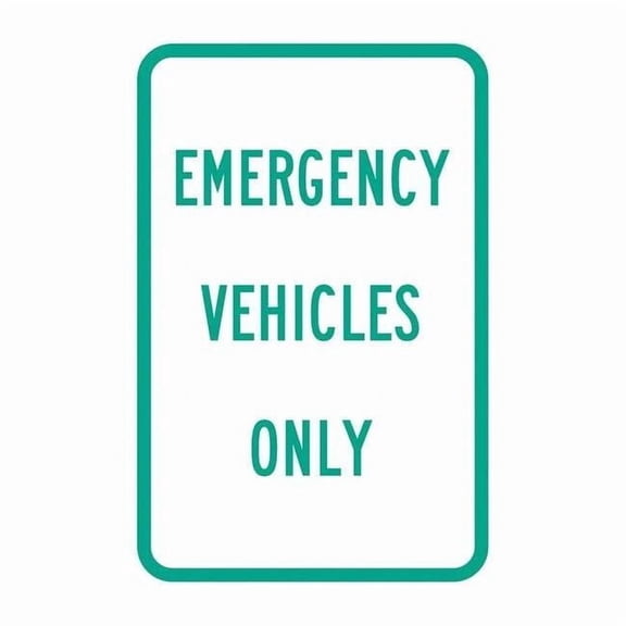 Lyle Emergency Vehicle Parking Sign,18" x 12, T1-1811-HI_12x18 T1-1811-HI_12x18