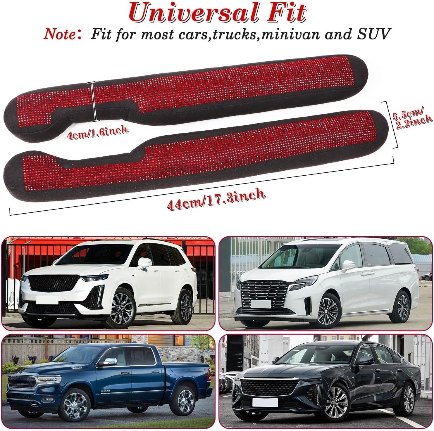chasenew Bling Car Seat Gap Filler Universal Fit for Car SUV Truck, Set of 2 Handmade Crystal Diamond Rhinestone Seat Gap Blocker Bling Car Accessories for Women(Silver)