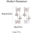 thumbnail image 6 of Long CZ Butterfly Tassel Drop Dangle Earrings for Women Gold-Toned Crystal Rhinestone Animal Insect Dangling Studs Earring Fashion Wedding Halloween Jewelry, 6 of 12