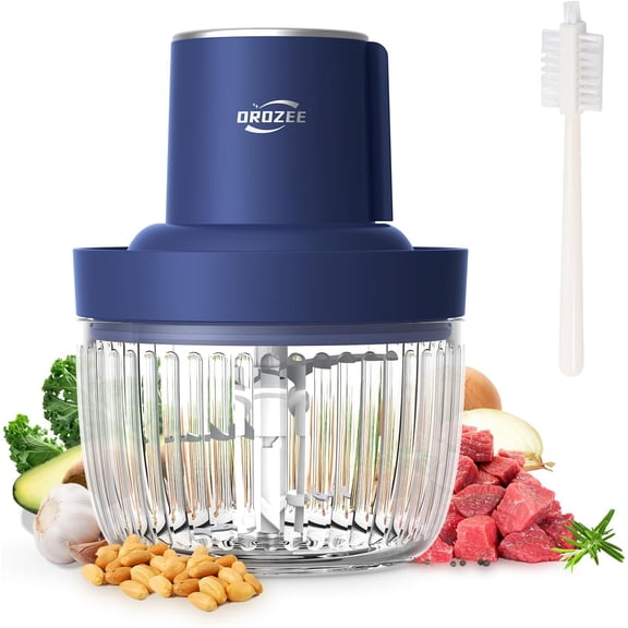 Deluxe Food Processor, Electric Chopper with 1.8L (8 Cup) Capacity Glass Bowl Powerful 300W Meat Grinder Vetable (middle)