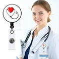 thumbnail image 2 of Nurse Badge Buckle Love Stethoscope Easy-To-Pull Buckle Retractable Badge Easy-To-Pull Certificate Buckle, 2 of 9