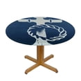 thumbnail image 3 of WYYP Anchor Symbolism Round Tablecloth - Outdoor Picnic Camping and Indoor Kitchen Dining Party - 100% Polyester Fiber - Full Width Single-Sided Printing White, 3 of 8
