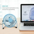 thumbnail image 2 of 4 Inch Small USB Desk Fan, Mini Quiet Fan with Metal Construction & Strong Airflow & 360°Adjustable Tilt Angle, Personal Cooling Fan for Desktop Office (Blue), 2 of 6