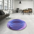 thumbnail image 3 of Ahgly Company Indoor Round Patterned Purple Amethyst Purple Area Rugs, 4' Round, 3 of 6