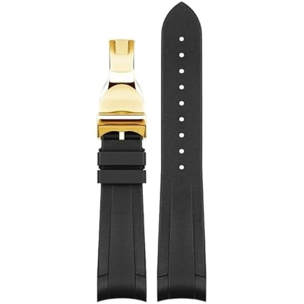 wonima11 Rubber Watchband for Tudor Black Bay GMT Watch Strap Curved End Folding Buckle Black Blue Red 22mm Wrist Band