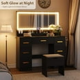 thumbnail image 4 of M optimized Vanity Desk with Mirror and Lights, Makeup Vanity Desk, 3 Lighting Modes Adjustable Brightness, Vanity Table with Power Outlet & 7 Drawers, for Dressing Room Bedroom, 4 of 9