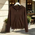 thumbnail image 5 of BUIGTTKLOP Women's Zip up Hoodies Sweater Jacket Zipper Long Sleeve Hooded Sweaters Jacket with Pockets, 5 of 8