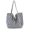 thumbnail image 2 of Bolso de hombro para mujer, bolso de lona de moda para el trabajo, vacaciones, fiestas, primavera Rayas Azules, 2 of 9